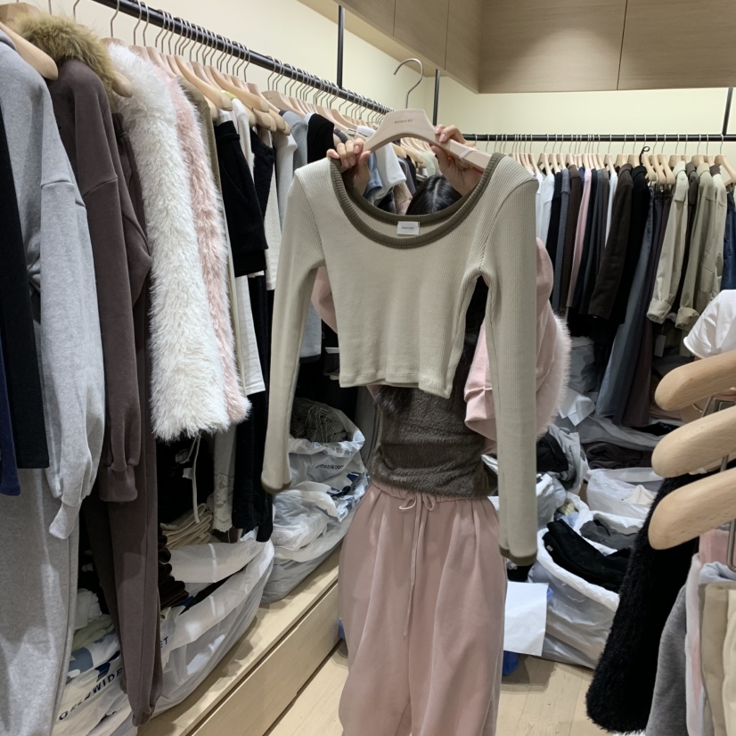 MEMOIRE東大門㊣直郵女裝新款熱賣25秋冬職業推薦時尚長袖T恤MEMOIRE長袖T恤圖色3