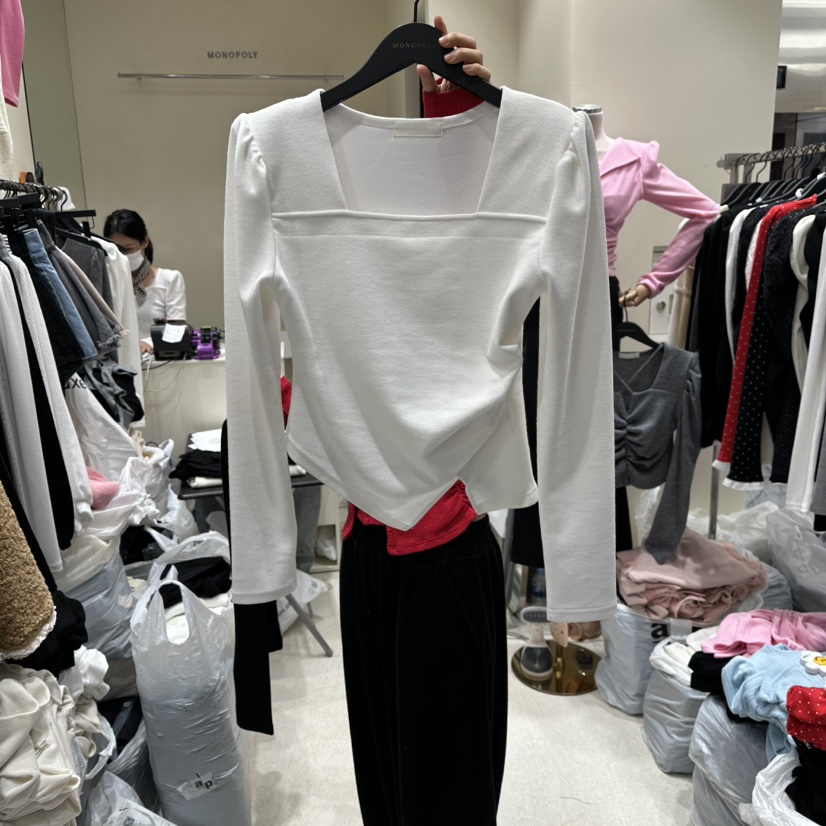 MONOPOLY韓國直郵㊣女裝新款推薦時尚休閑職業人氣25秋冬長袖T恤MONO_POLY長袖T恤圖色1