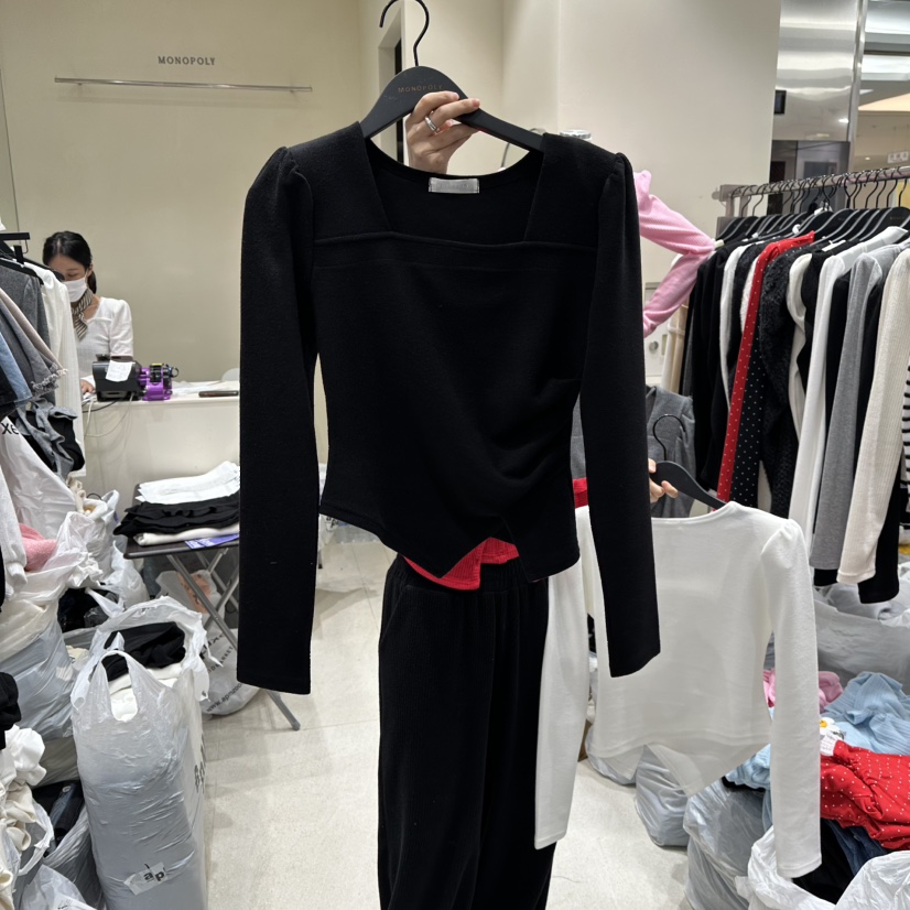 MONOPOLY韓國直郵㊣女裝新款推薦時尚休閑職業人氣25秋冬長袖T恤MONO_POLY長袖T恤圖色3