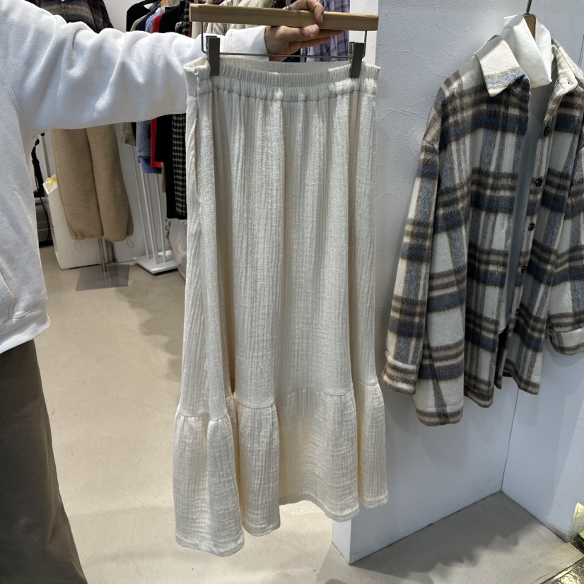 GOLDEN MARKET韓國直郵㊣女士新品推薦時尚休閑長裙褶裥棉GOLDEN MARKET長裙