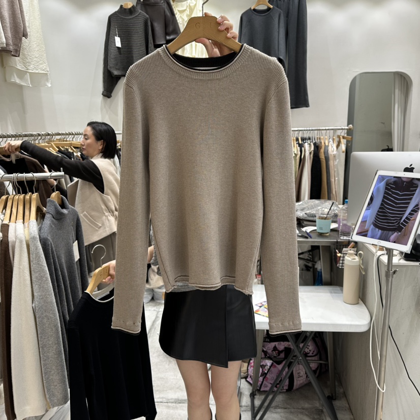 G.I-L韓國代購㊣女裝新品熱賣職業休閑25秋冬時尚推薦針織衫G.I-L針織衫圖色1