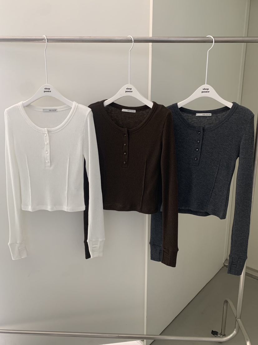 SHOP POSTER東大門㊣直郵女裝新款人氣推薦職業休閑長袖T恤SHOP_POSTER長袖T恤