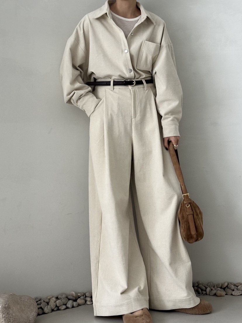 DEMAR東大門㊣代購女士新款25秋冬職業休閑褲不含腰帶燈芯絨DEMAR休閑褲