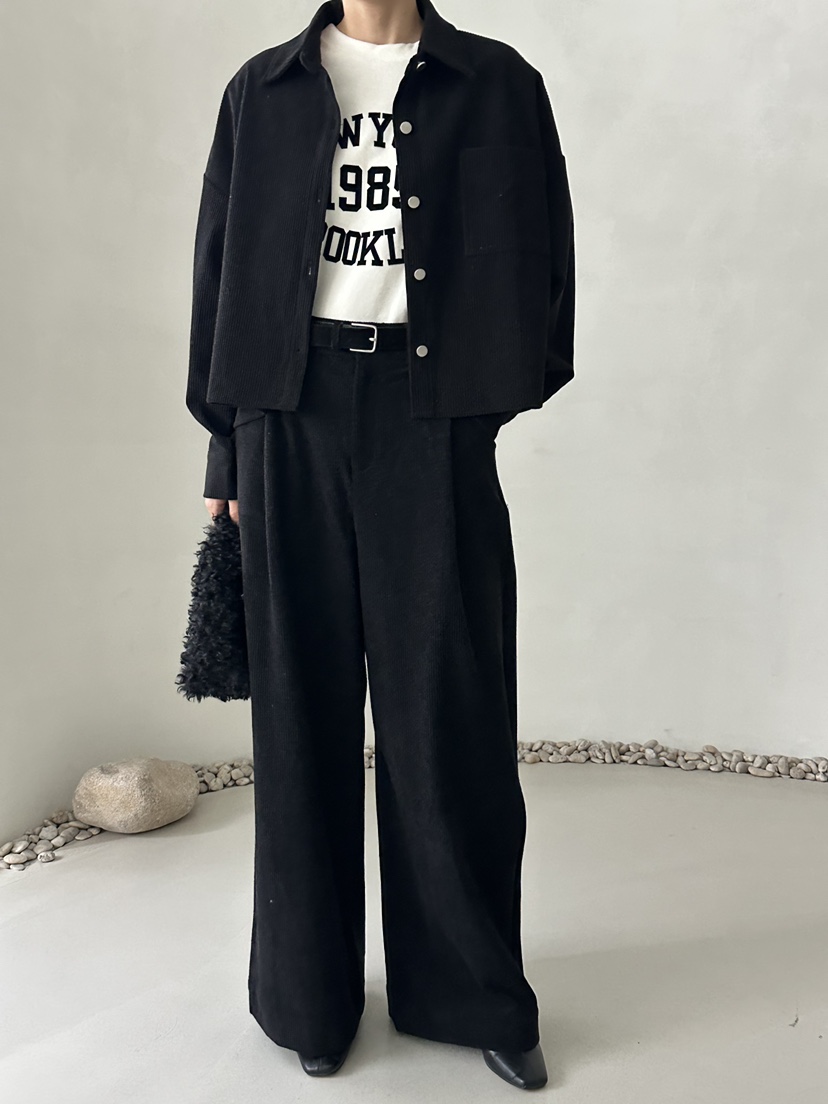 DEMAR東大門㊣代購女士新款25秋冬職業休閑褲不含腰帶燈芯絨DEMAR休閑褲