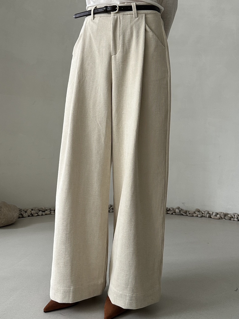 DEMAR東大門㊣代購女士新款25秋冬職業休閑褲不含腰帶燈芯絨DEMAR休閑褲圖色1