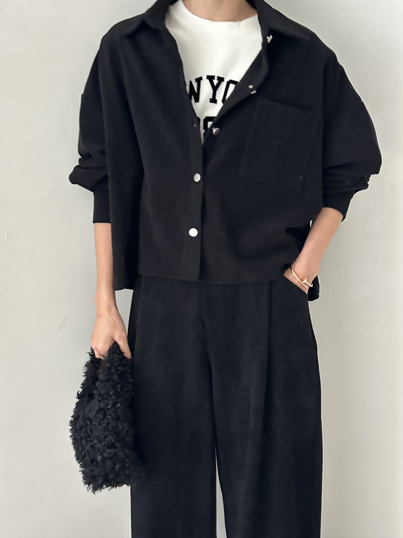 DEMAR韓國直郵㊣女裝新品25秋冬職業熱賣推薦襯衫蕾絲衫燈芯絨DEMAR襯衫/蕾絲衫圖色2