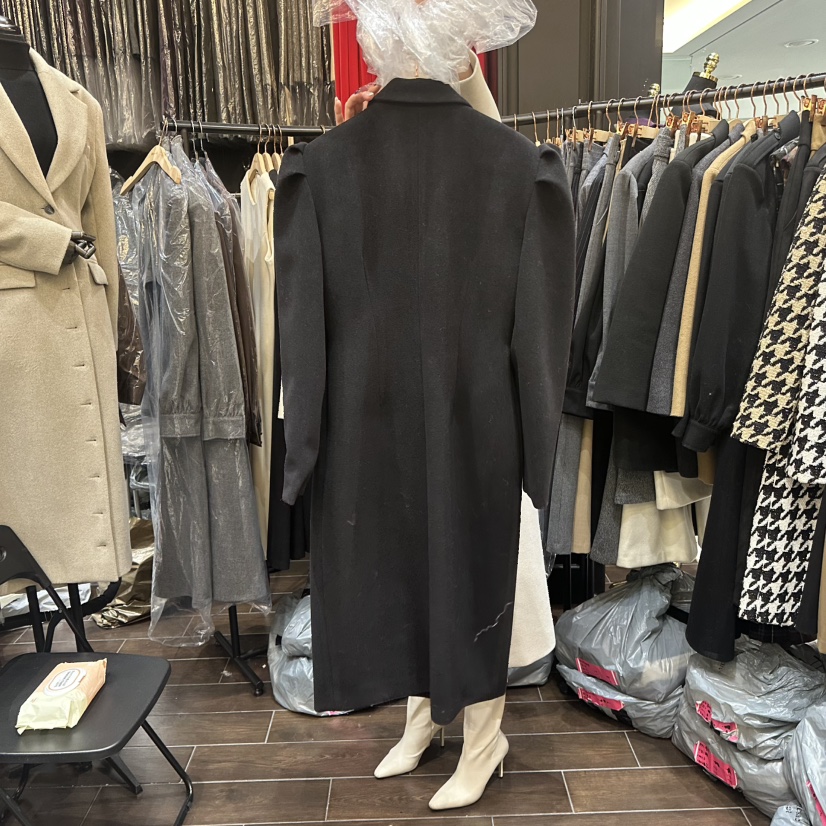 HERISH-HAUTE韓國代購㊣女士新品時尚休閑25秋冬中長款大衣HERISH-HAUTE中長款大衣