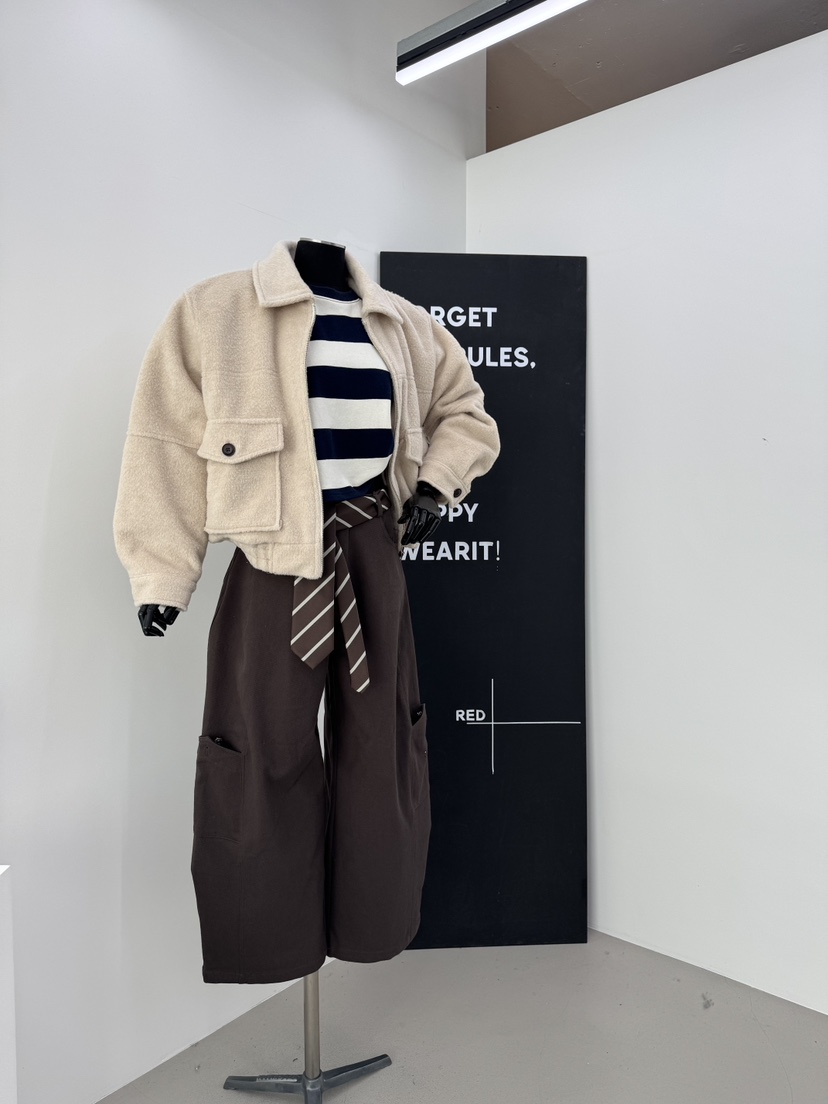 RED-A韓國代購㊣女裝新款職業熱賣25秋冬人氣推薦夾克羊毛RED-A夾克