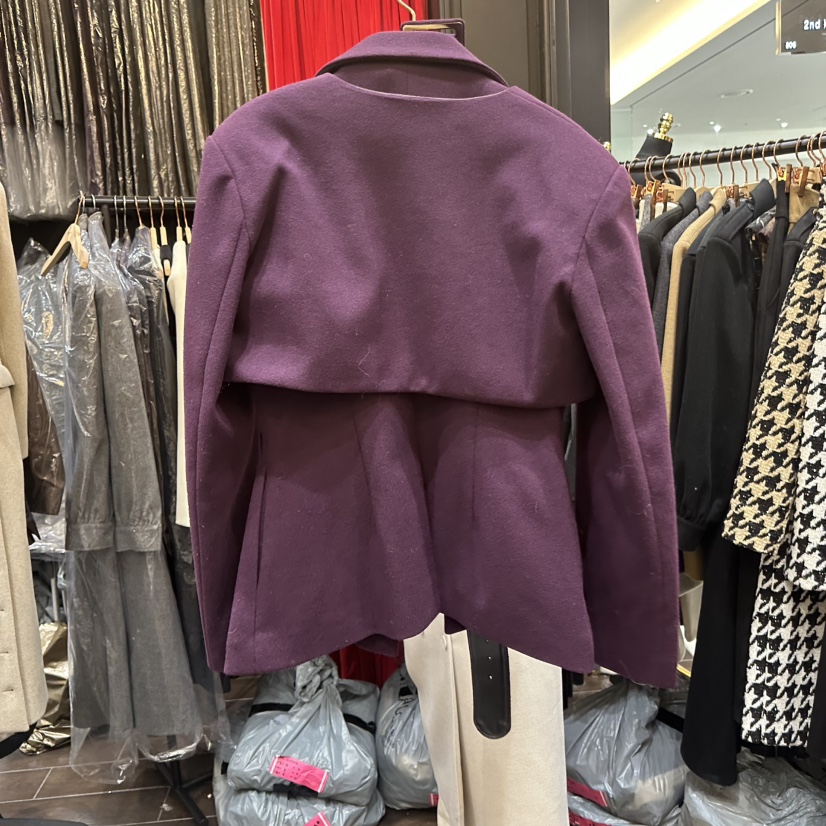 HERISH-HAUTE韓國代購㊣女裝新款休閑人氣熱賣短款大衣含腰帶HERISH-HAUTE短款大衣