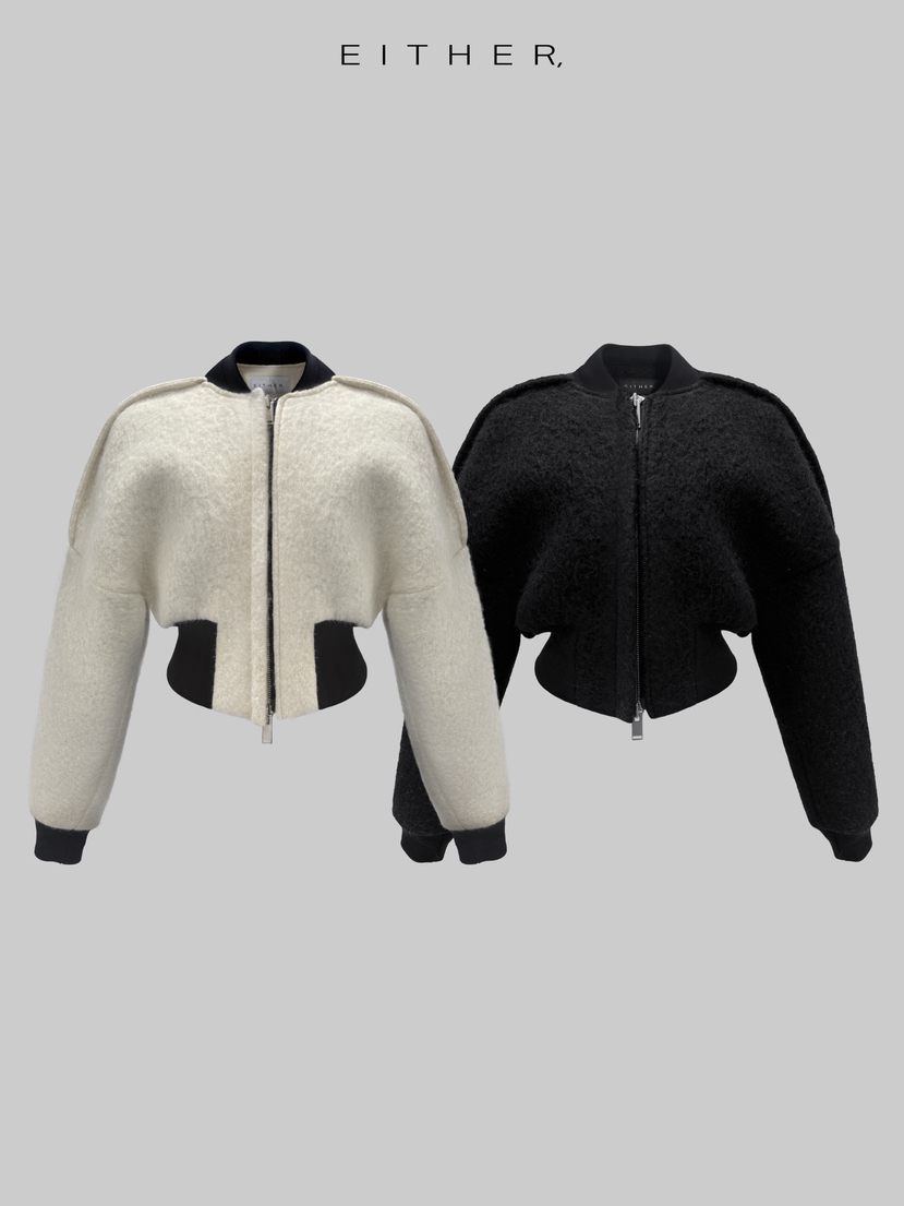 EITHER東大門㊣實拍女士新款熱賣休閑人氣推薦職業夾克羊駝EITHER夾克