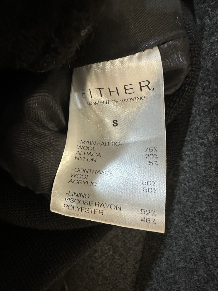 EITHER東大門㊣實拍女士新款熱賣休閑人氣推薦職業夾克羊駝EITHER夾克