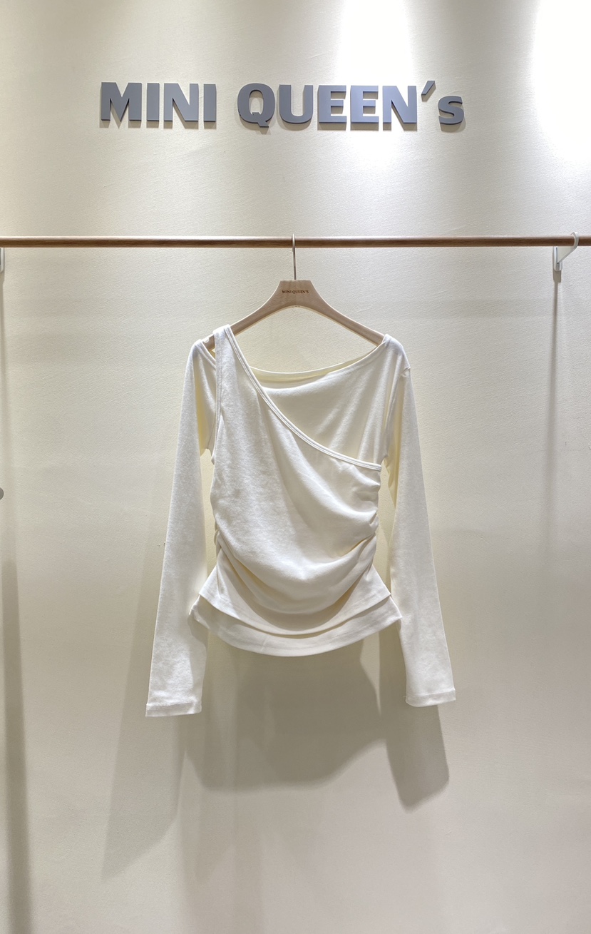 MINIQUEENS韓國代購㊣女士新品休閑時尚25秋冬職業熱賣長袖T恤MINIQUEENS長袖T恤圖色4