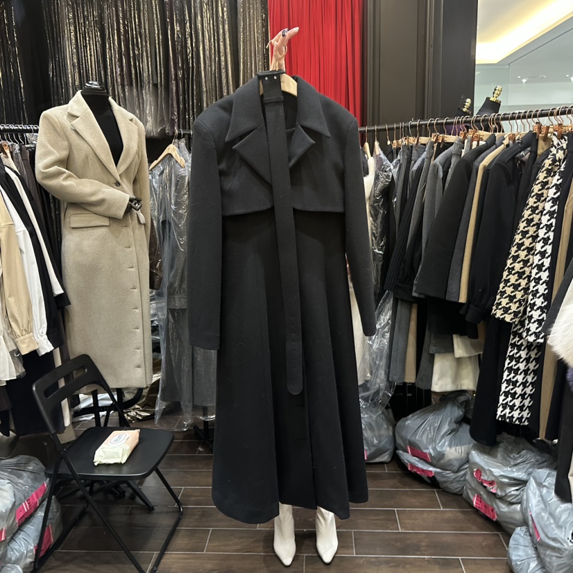 HERISH-HAUTE韓國直郵㊣女士新款職業人氣中長款大衣含腰帶HERISH-HAUTE中長款大衣圖色2