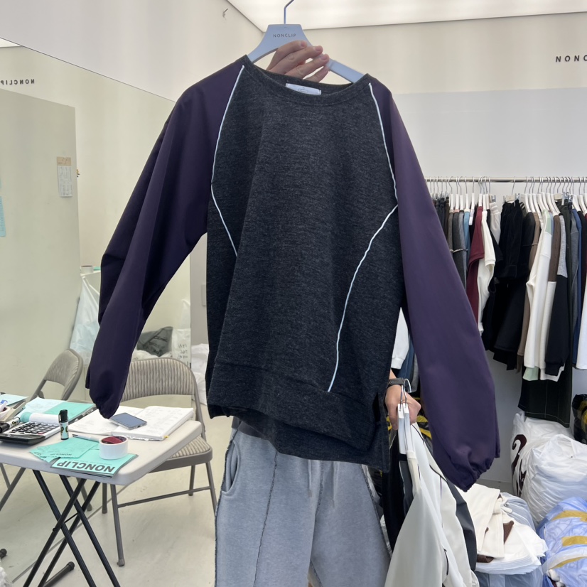 NON CLIP東大門㊣代購女裝新品休閑25秋冬職業熱賣時尚衛衣NON CLIP衛衣圖色3