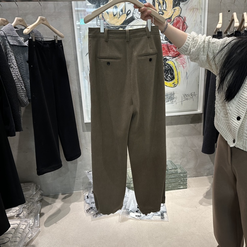 LAMAGIEPIE韓國代購㊣女士新品25秋冬時尚熱賣人氣推薦休閑褲LAMAGIE GREY休閑褲