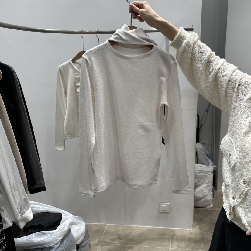 ENVY東大門㊣代購女裝新款休閑25秋冬人氣職業熱賣長袖T恤圍巾ENVY長袖T恤圖色1