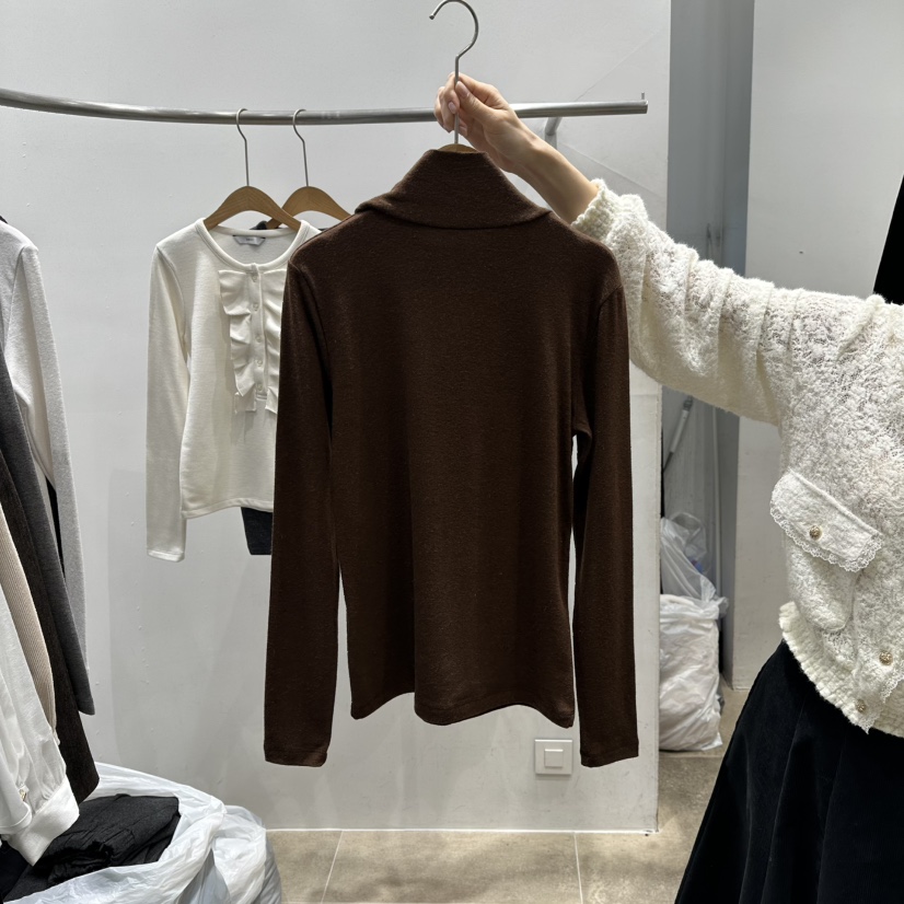 ENVY東大門㊣代購女裝新款休閑25秋冬人氣職業熱賣長袖T恤圍巾ENVY長袖T恤圖色3棕色