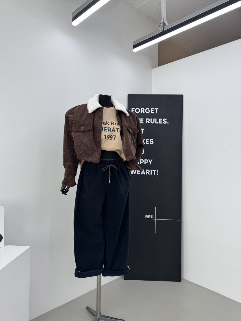 RED-A東大門㊣實拍女裝新款時尚人氣推薦職業25秋冬夾克羊毛RED-A夾克