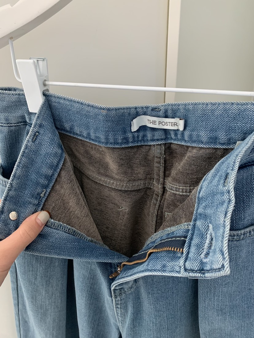 SHOP POSTER韓國代購㊣女裝新品人氣休閑職業牛仔褲加絨羊毛SHOP_POSTER牛仔褲