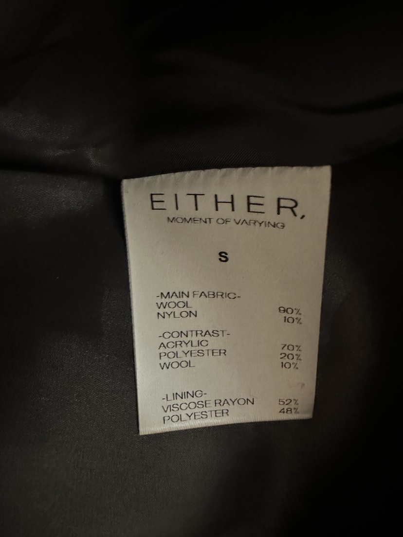 EITHER東大門㊣直郵女裝新品休閑熱賣職業25秋冬時尚夾克羊毛EITHER夾克