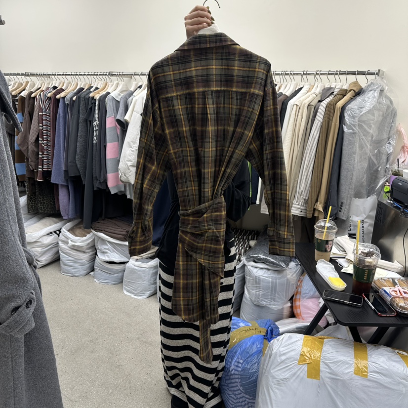 AMOEBA東大門㊣代購女裝新品休閑時尚熱賣人氣25秋冬連衣裙格子AMOEBA連衣裙