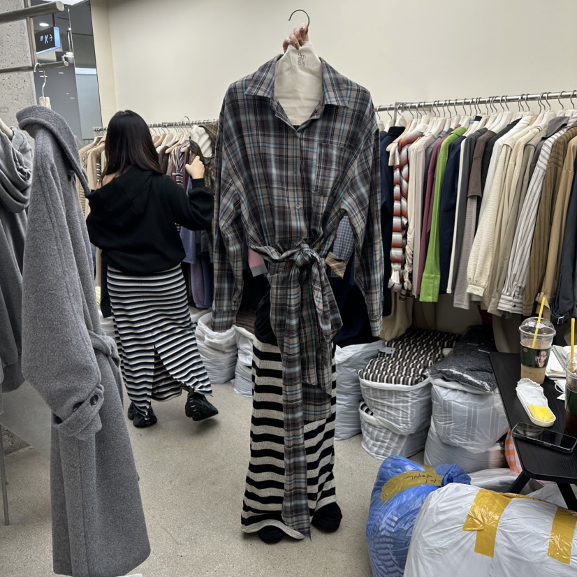 AMOEBA東大門㊣代購女裝新品休閑時尚熱賣人氣25秋冬連衣裙格子AMOEBA連衣裙圖色1