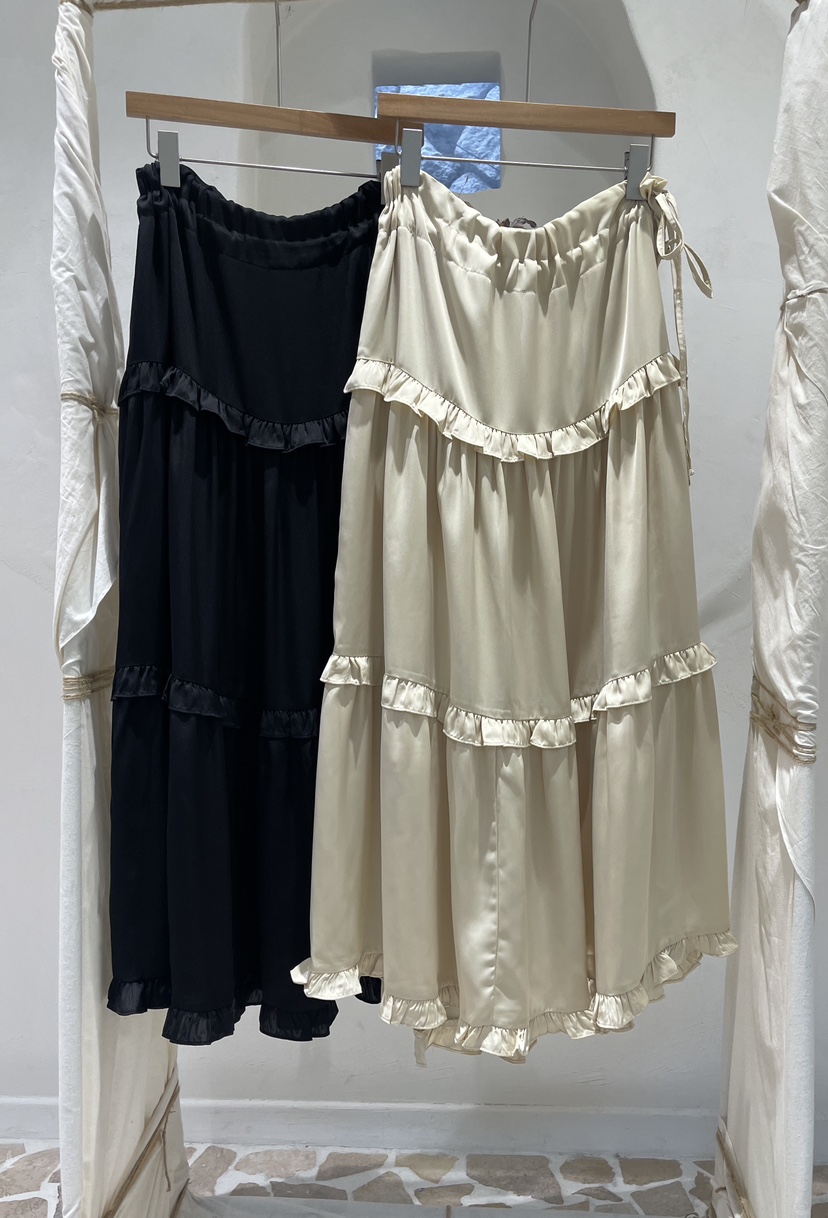 MINIQUEENS東大門㊣實拍女士新品人氣熱賣時尚休閑長裙緞面MINIQUEENS長裙