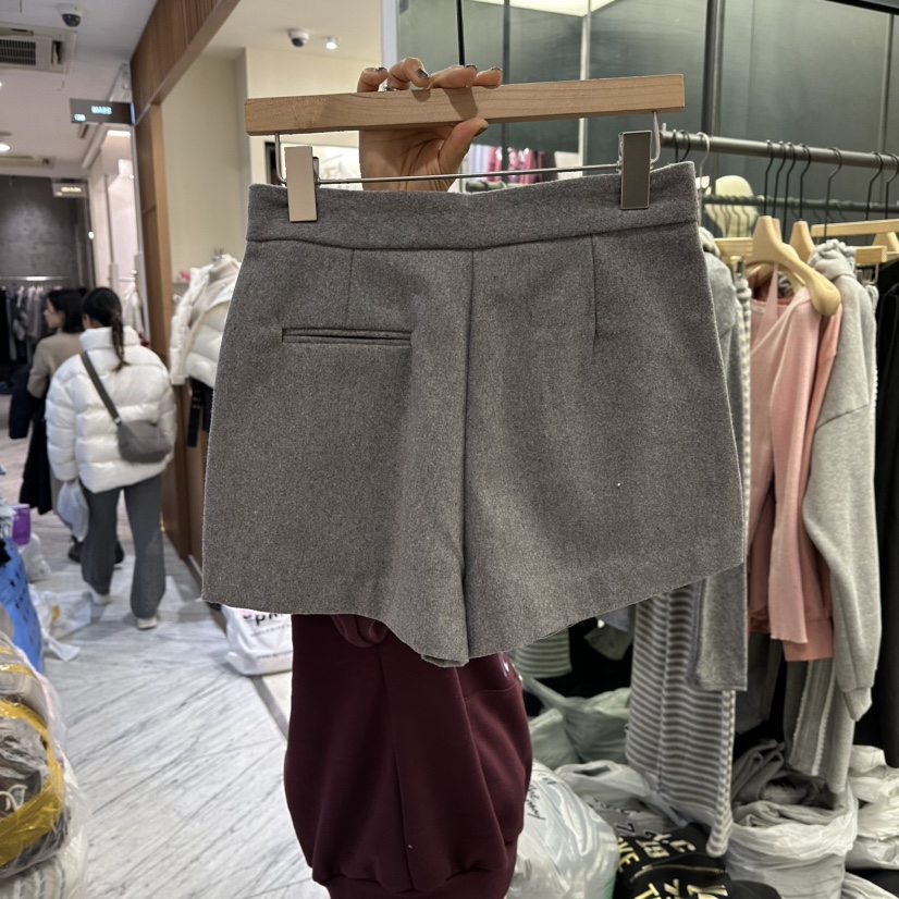 UNA/THE MAY東大門㊣實拍女裝新款休閑人氣熱賣25秋冬短褲羊毛THEMAY/UNA短褲