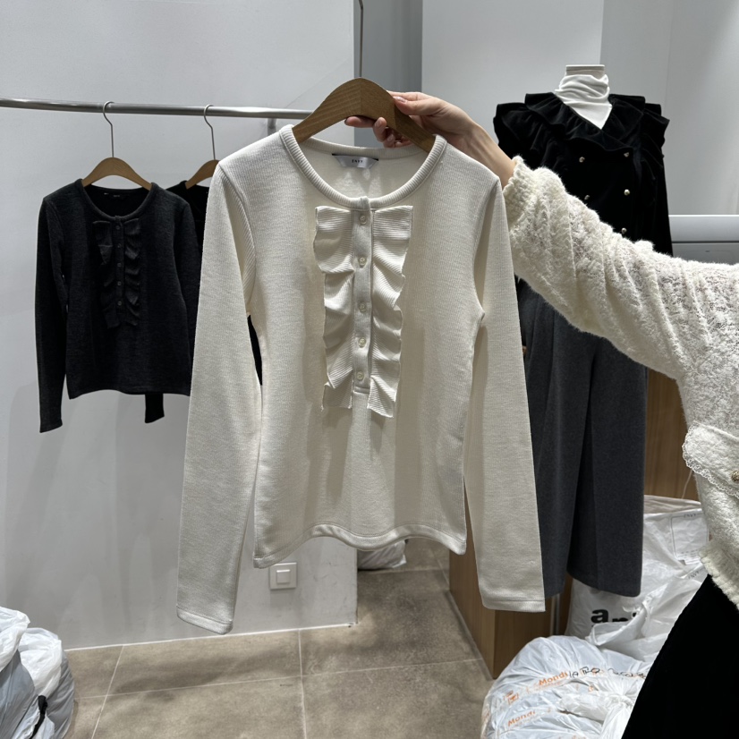 ENVY韓國代購㊣女裝新品休閑25秋冬時尚推薦熱賣人氣長袖T恤ENVY長袖T恤圖色1