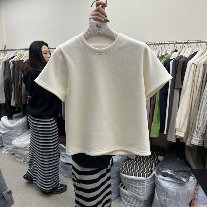 AMOEBA韓國代購㊣女士新款休閑時尚人氣推薦25秋冬職業熱賣T恤AMOEBAT恤圖色1