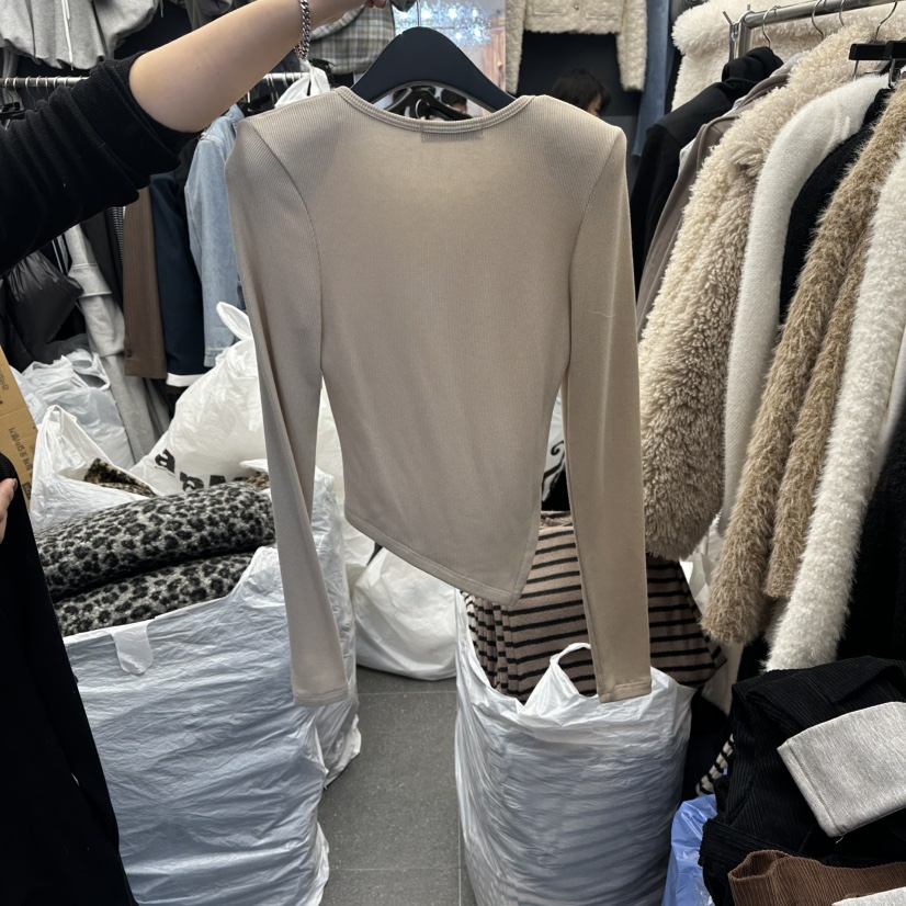 A-DEL東大門㊣實拍女裝新款職業休閑人氣熱賣時尚推薦長袖T恤A-DEL長袖T恤