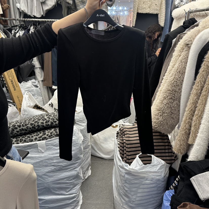 A-DEL東大門㊣實拍女裝新款職業休閑人氣熱賣時尚推薦長袖T恤A-DEL長袖T恤圖色2