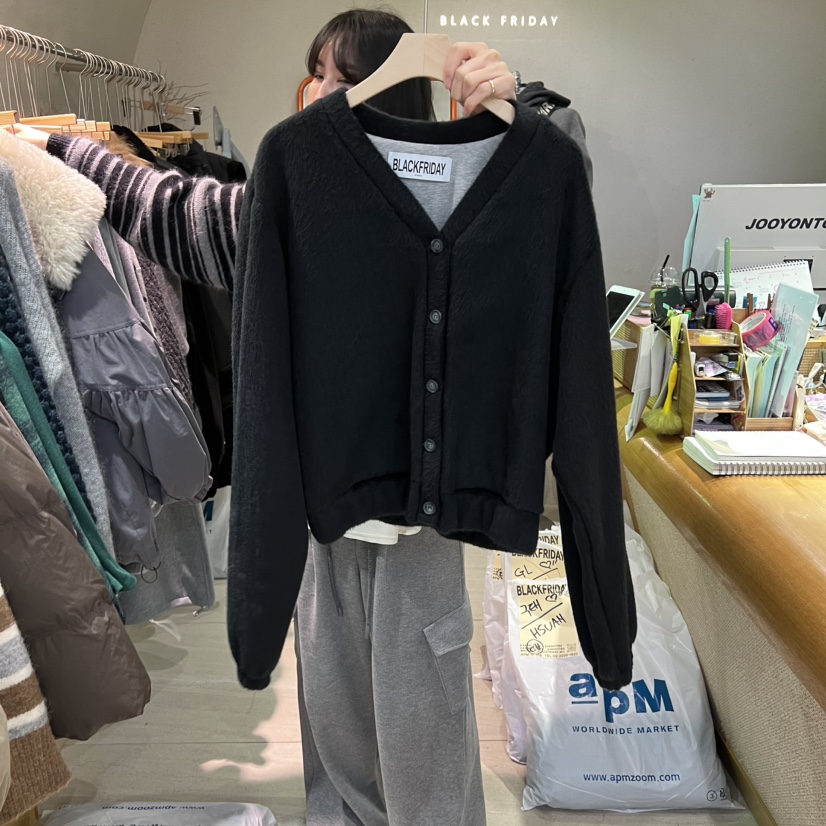 BLACKFRIDAY東大門㊣直郵女士新款休閑人氣25秋冬時尚衛衣開衫BLACK FRIDAY衛衣圖色1