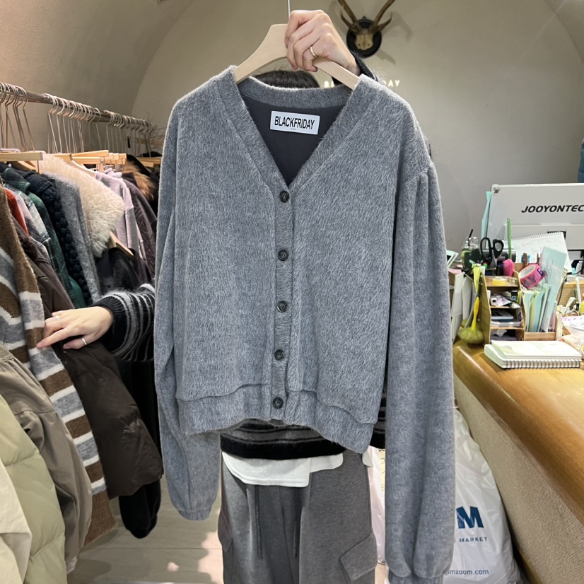 BLACKFRIDAY東大門㊣直郵女士新款休閑人氣25秋冬時尚衛衣開衫BLACK FRIDAY衛衣圖色2
