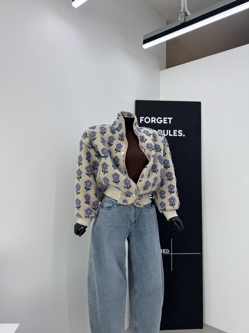 RED-A韓國直郵㊣女裝新款熱賣休閑時尚推薦25秋冬夾克花朵RED-A夾克