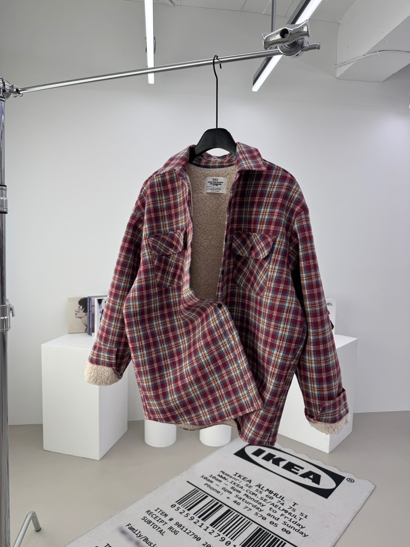 RED-A東大門㊣直郵女裝新款熱賣休閑推薦時尚襯衫蕾絲衫加絨RED-A襯衫/蕾絲衫圖色1