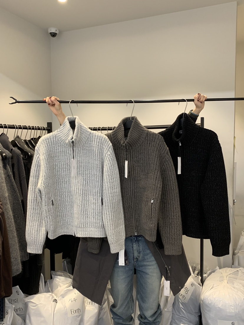 FORTH韓國代購㊣女裝新款25秋冬休閑時尚熱賣推薦職業毛衣拉鏈FORTH毛衣