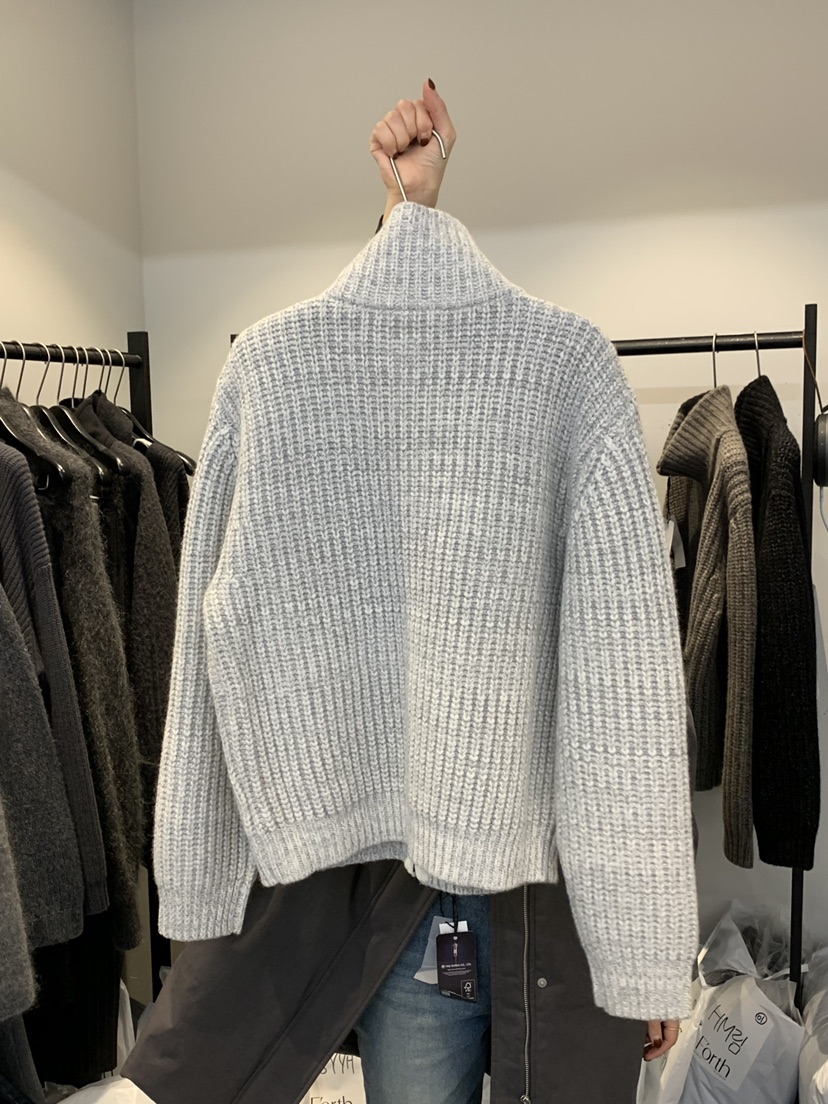 FORTH韓國代購㊣女裝新款25秋冬休閑時尚熱賣推薦職業毛衣拉鏈FORTH毛衣