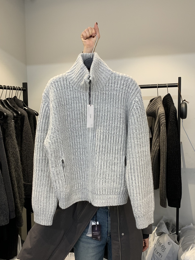 FORTH韓國代購㊣女裝新款25秋冬休閑時尚熱賣推薦職業毛衣拉鏈FORTH毛衣圖色1