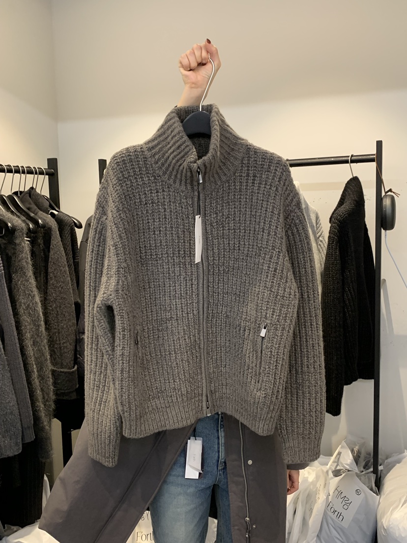 FORTH韓國代購㊣女裝新款25秋冬休閑時尚熱賣推薦職業毛衣拉鏈FORTH毛衣圖色2