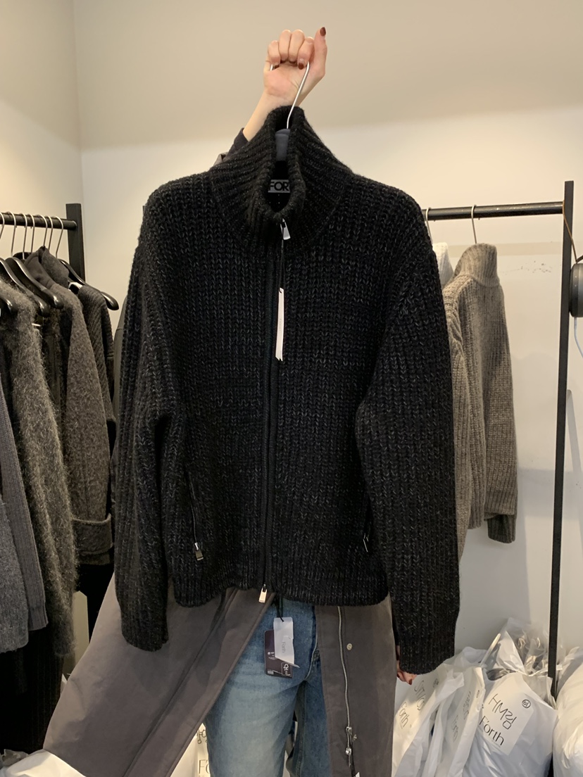 FORTH韓國代購㊣女裝新款25秋冬休閑時尚熱賣推薦職業毛衣拉鏈FORTH毛衣圖色3