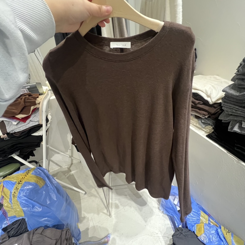 TALK TALK韓國代購㊣女士新款職業人氣推薦熱賣25秋冬長袖T恤TALK TALK長袖T恤圖色6