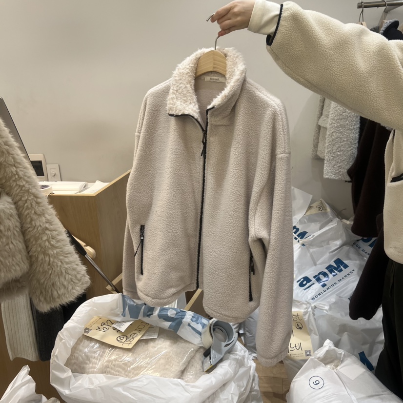 FOREST韓國直郵㊣女士新款時尚熱賣25秋冬推薦衛衣連帽衫拉鏈FOREST衛衣圖色2