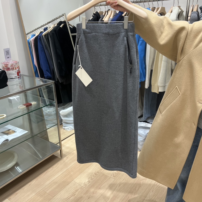 HAUS-A東大門㊣代購女裝新款時尚休閑熱賣半身裙中短裙抓絨HAUSWOMEN半身裙/中短裙圖色1