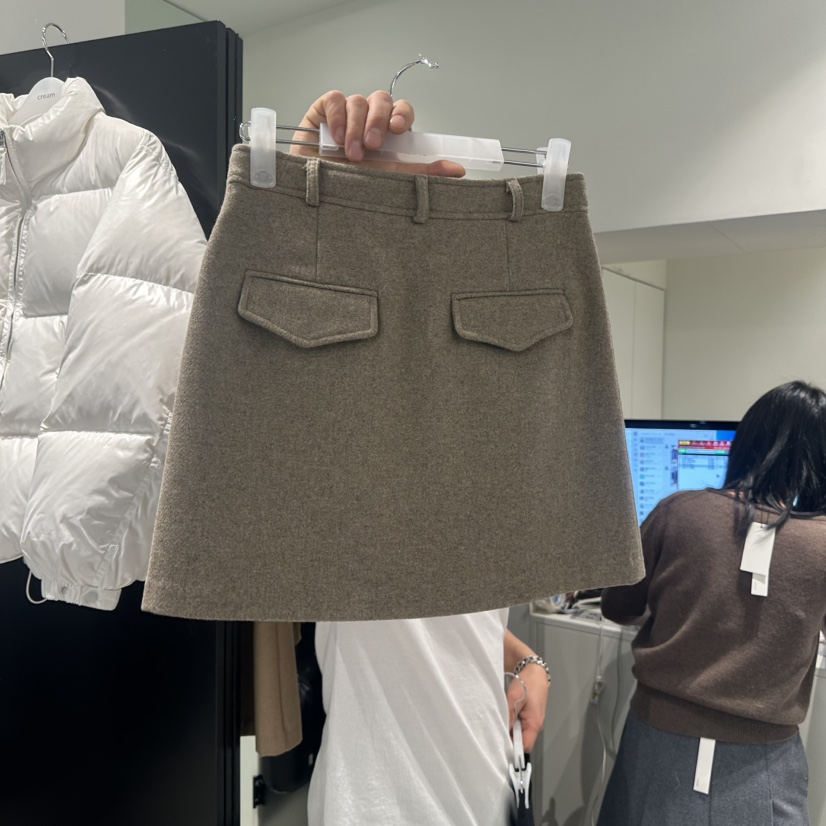 CREAM-P韓國直郵㊣女裝新款職業熱賣25秋冬時尚推薦短裙口袋CREAM-P短裙