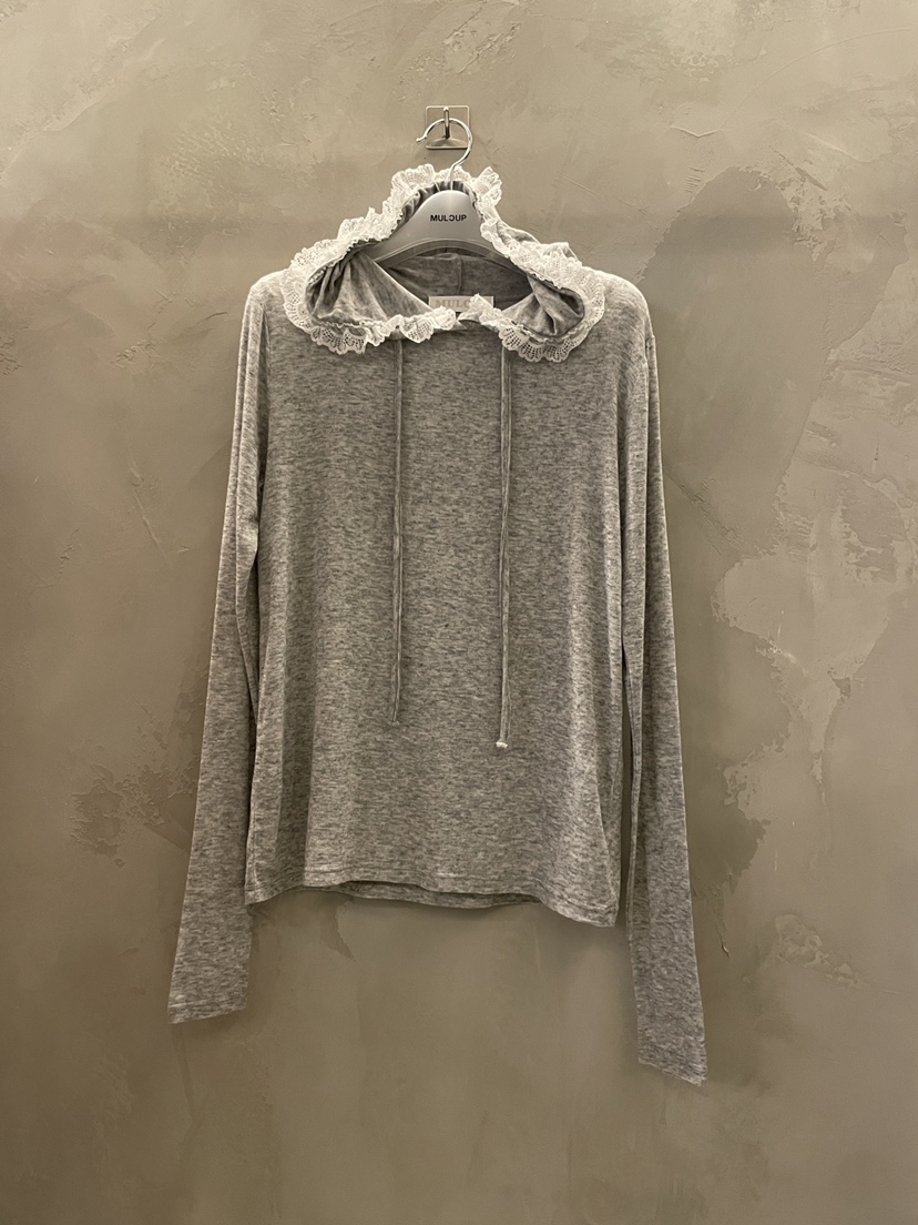 MULCUP韓國直郵㊣女裝新款休閑25秋冬熱賣長袖T恤連帽衫羊毛MULCUP長袖T恤圖色1