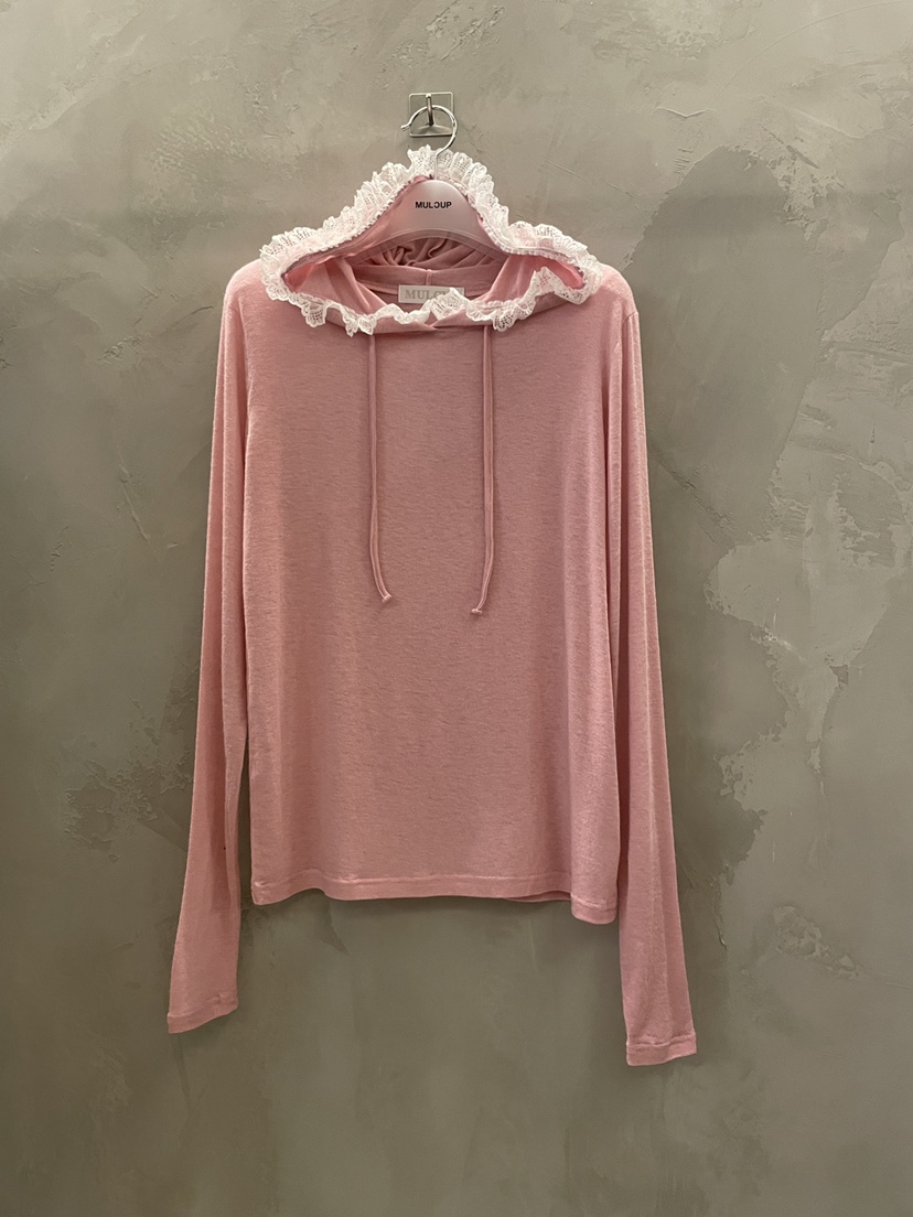 MULCUP韓國直郵㊣女裝新款休閑25秋冬熱賣長袖T恤連帽衫羊毛MULCUP長袖T恤圖色2