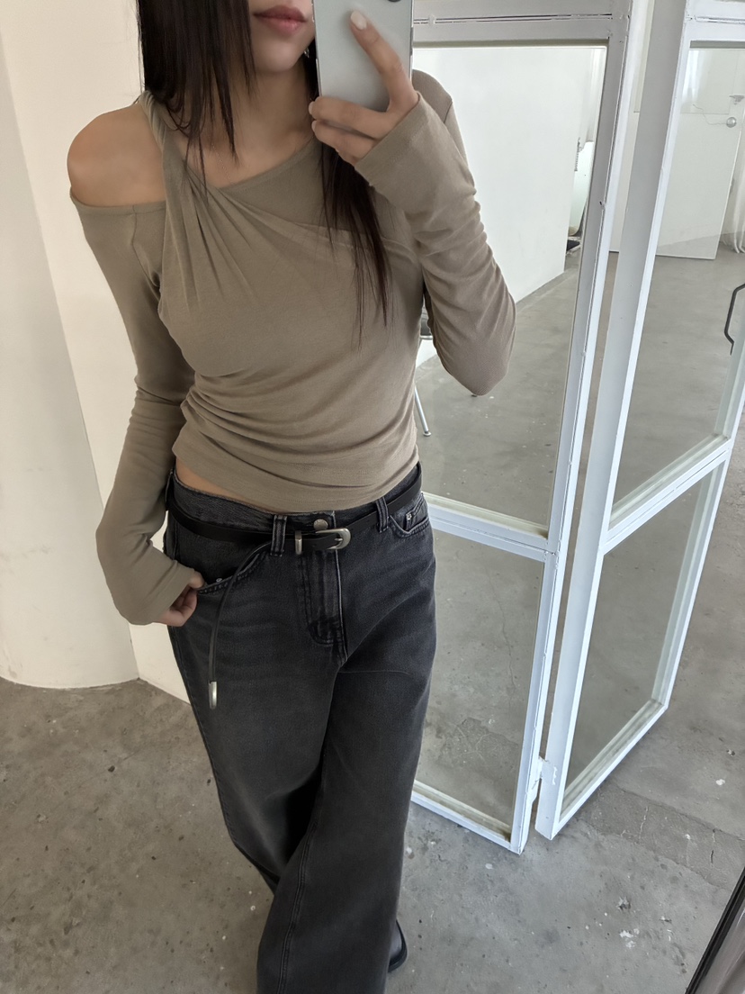 ACME韓國代購㊣女裝新品熱賣時尚職業休閑25秋冬人氣長袖T恤ACME長袖T恤