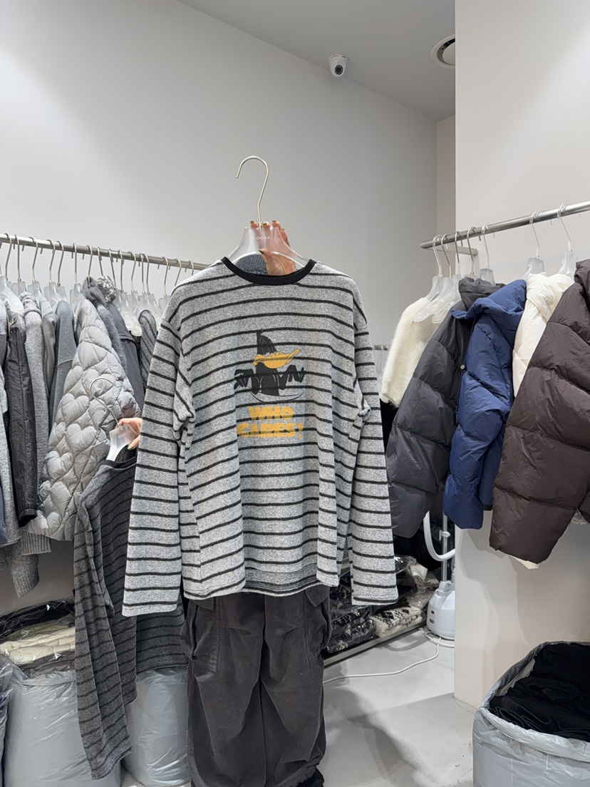 LOOKK東大門㊣直郵女裝新品熱賣休閑25秋冬時尚人氣長袖T恤鴨LOOKK長袖T恤圖色1