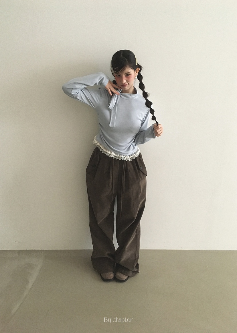 BY CHAPTER韓國直郵㊣女士新款職業推薦時尚休閑熱賣長袖T恤BY Chapter長袖T恤